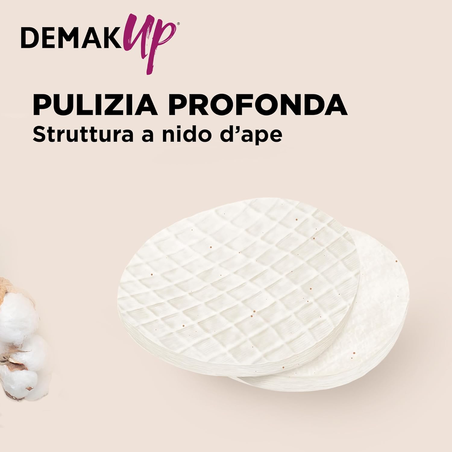 Detalle de Demak'up Expert dischetti struccanti in cotone Maxi – 4 confezioni da 70 pezzi (280 dischetti)