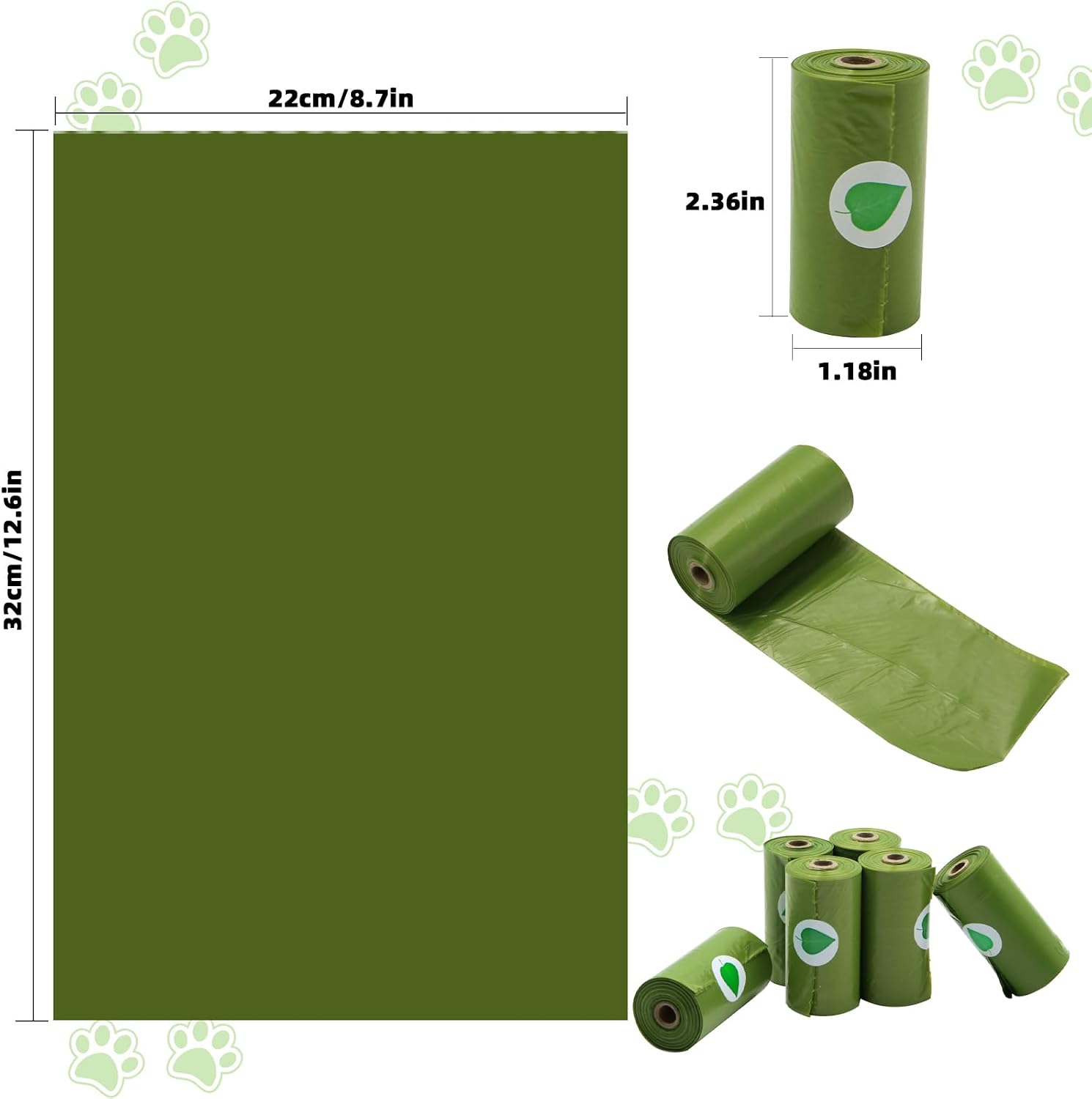 Thumbnail 1 de Topfree 270 Dog Poop Bags, 18 Rolls