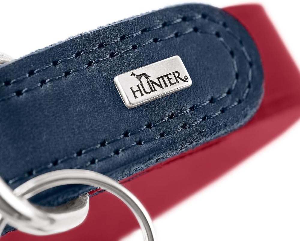 Thumbnail 2 de Hunter Hundehalsband LEMVIG aus Leder (rot/dunkelblau) – Größe 50, Made in Germany