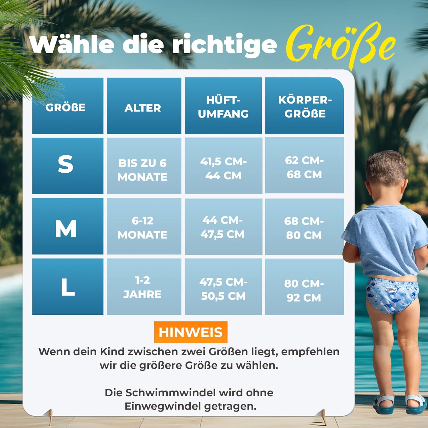 Thumbnail 1 de KIDVERSE Schwimmwindel Baby Badehose (ab 1 bis 2 Jahre) – wiederverwendbar, waschbar & mit Tragetasche