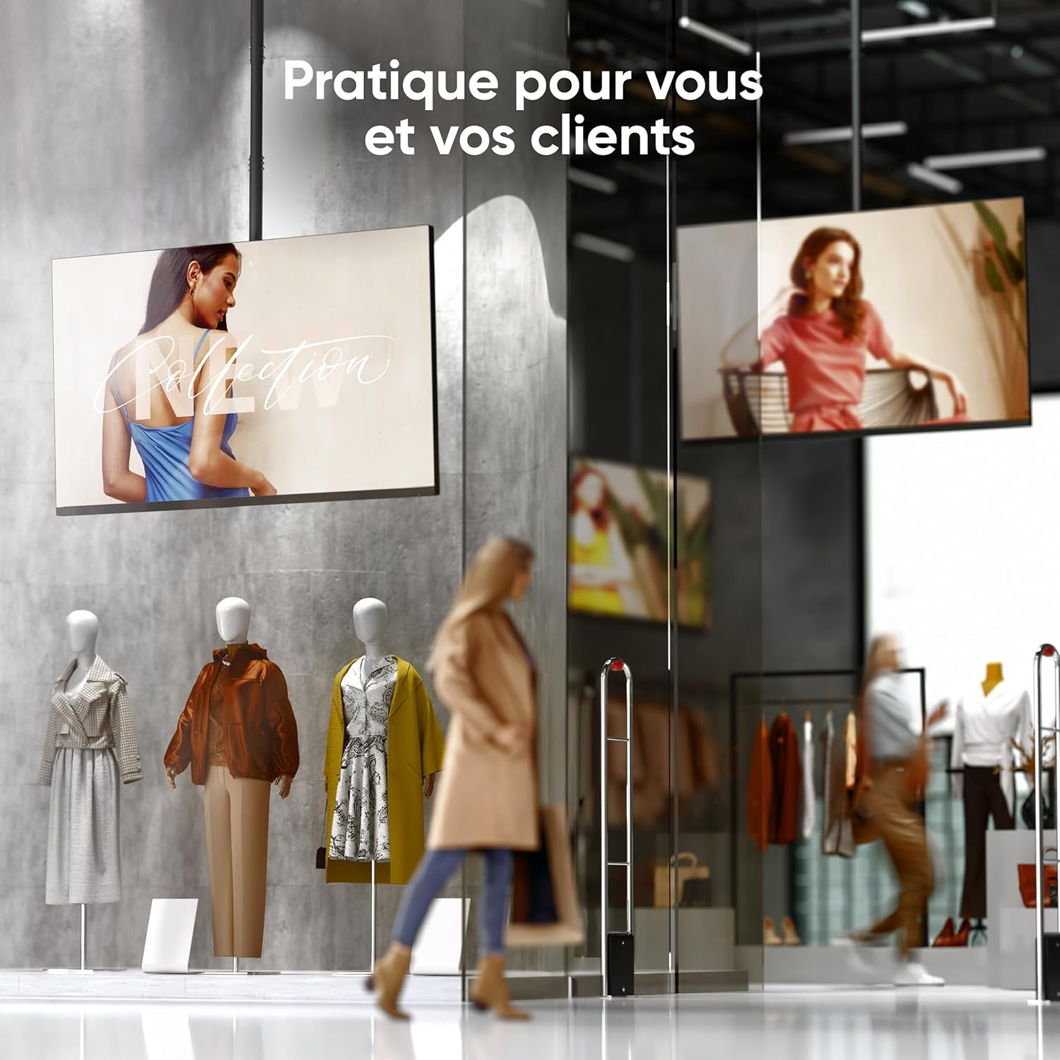 Thumbnail 4 de ONKRON Support TV Plafond Long N2L-B pour TV 32 à 80 pouces (VESA 100x100 à 600x400)