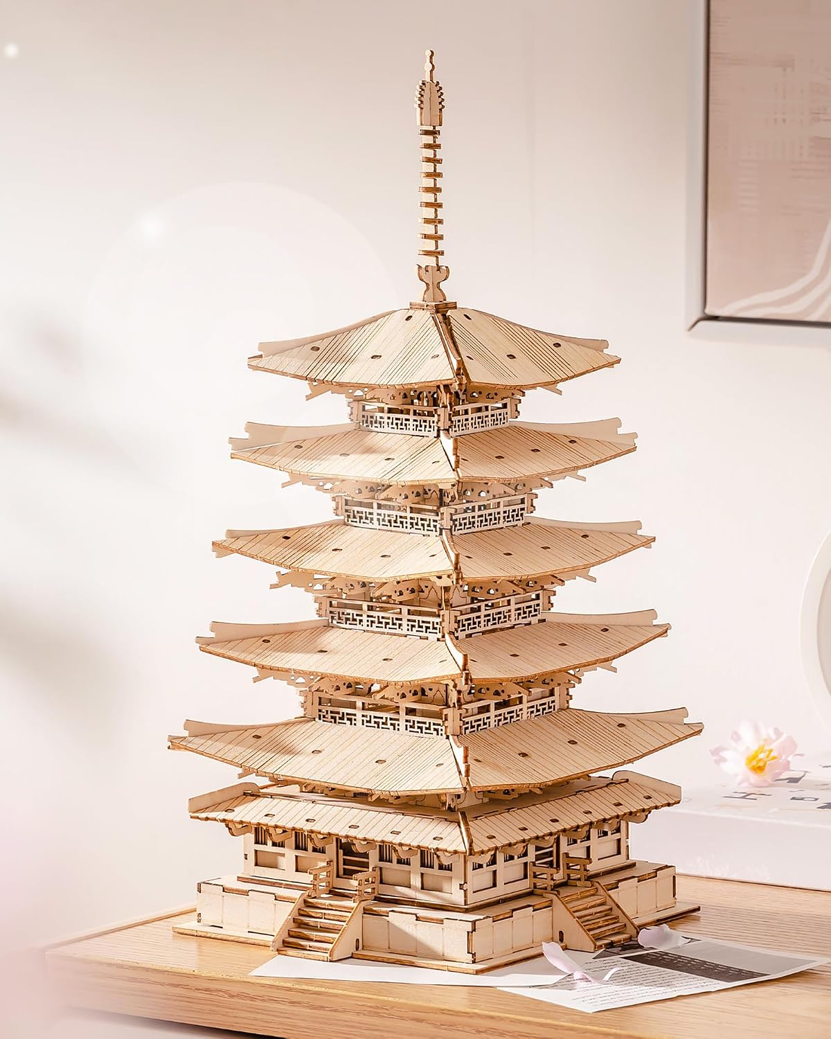Thumbnail 6 de Rolife Pagode à cinq étages puzzle 3D en bois 🧩