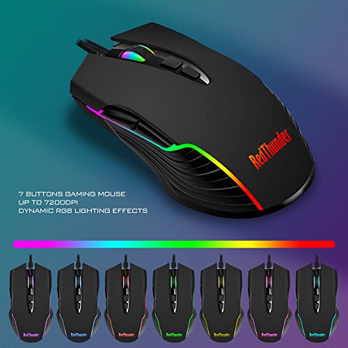 Detalle de RedThunder K10 Wired Gaming Keyboard and Mouse Combo (UK Layout)