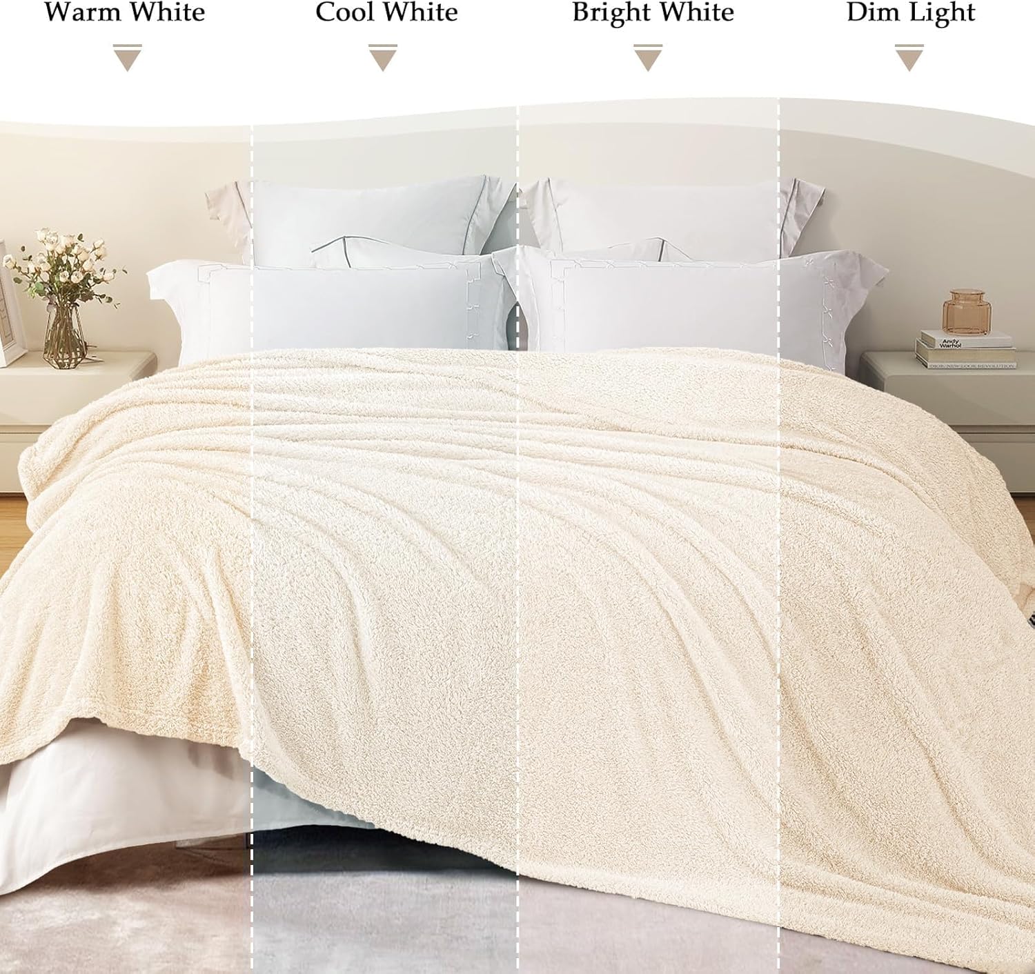 Thumbnail 6 de Exclusivo Plaid Plaid Couverture Polaire 130x150 cm — Blanc, douceur et chaleur pour canapé ou lit
