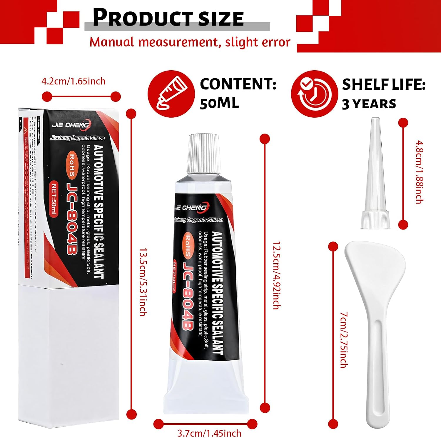 Detalle de 2 Stück Karosseriekleber Schwarz – Scheibenkleber Auto, Dichtmasse für Türdichtung, 100ML (50ml x 2PCS)
