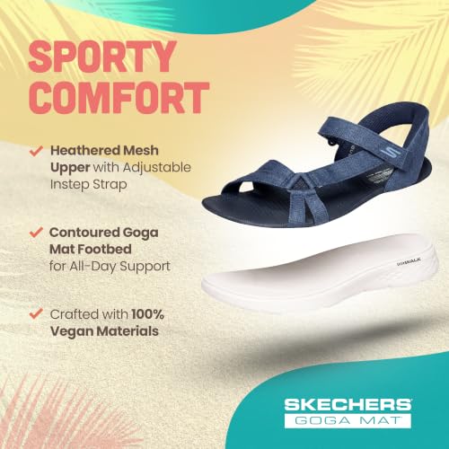 Detalle 2 de Skechers GO WALK FLEX SANDAL ILLUMINATE para mujer – Navy