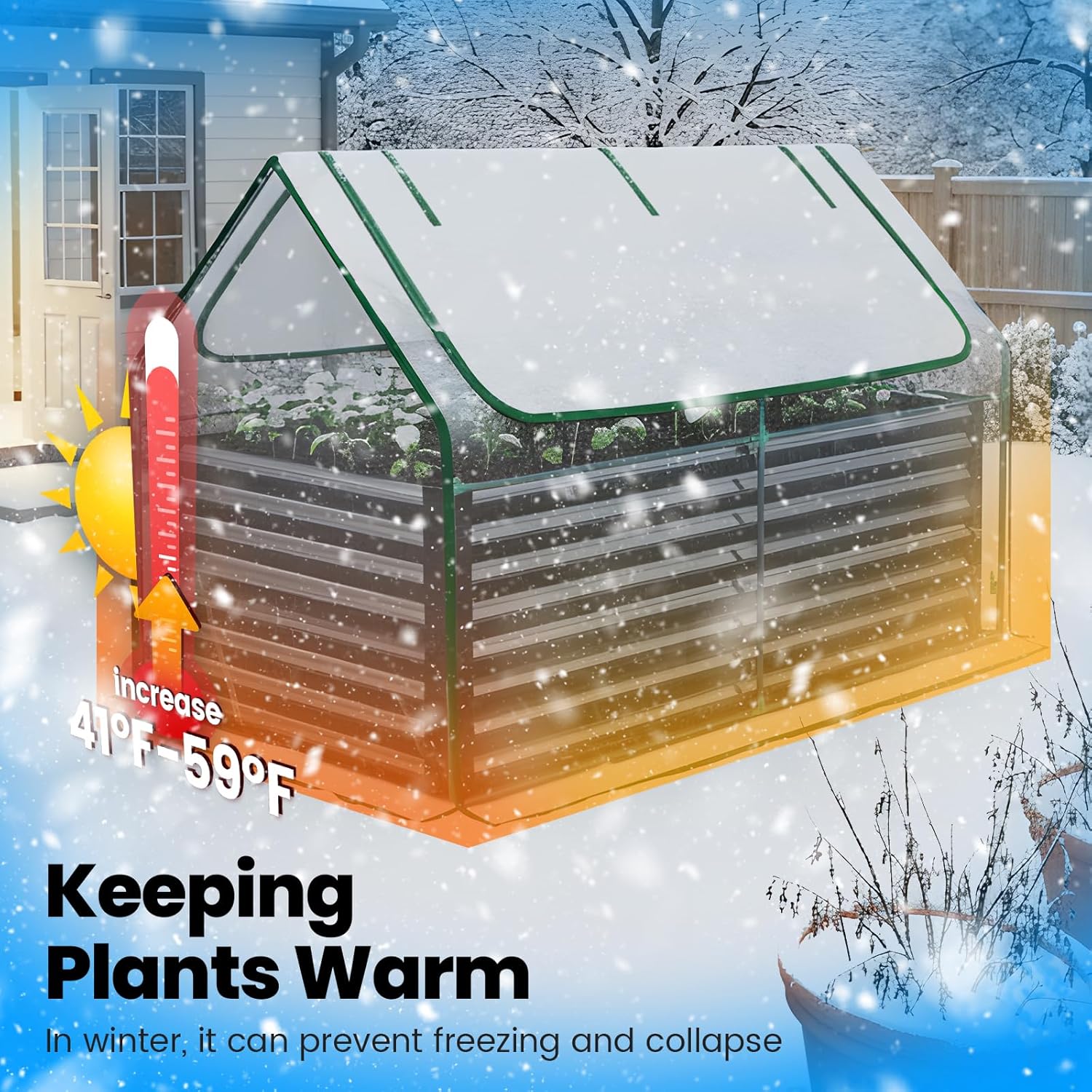 Thumbnail 6 de Quictent Raised Garden Bed Galvanized Raised Beds with Cover (6x3x2 ft)