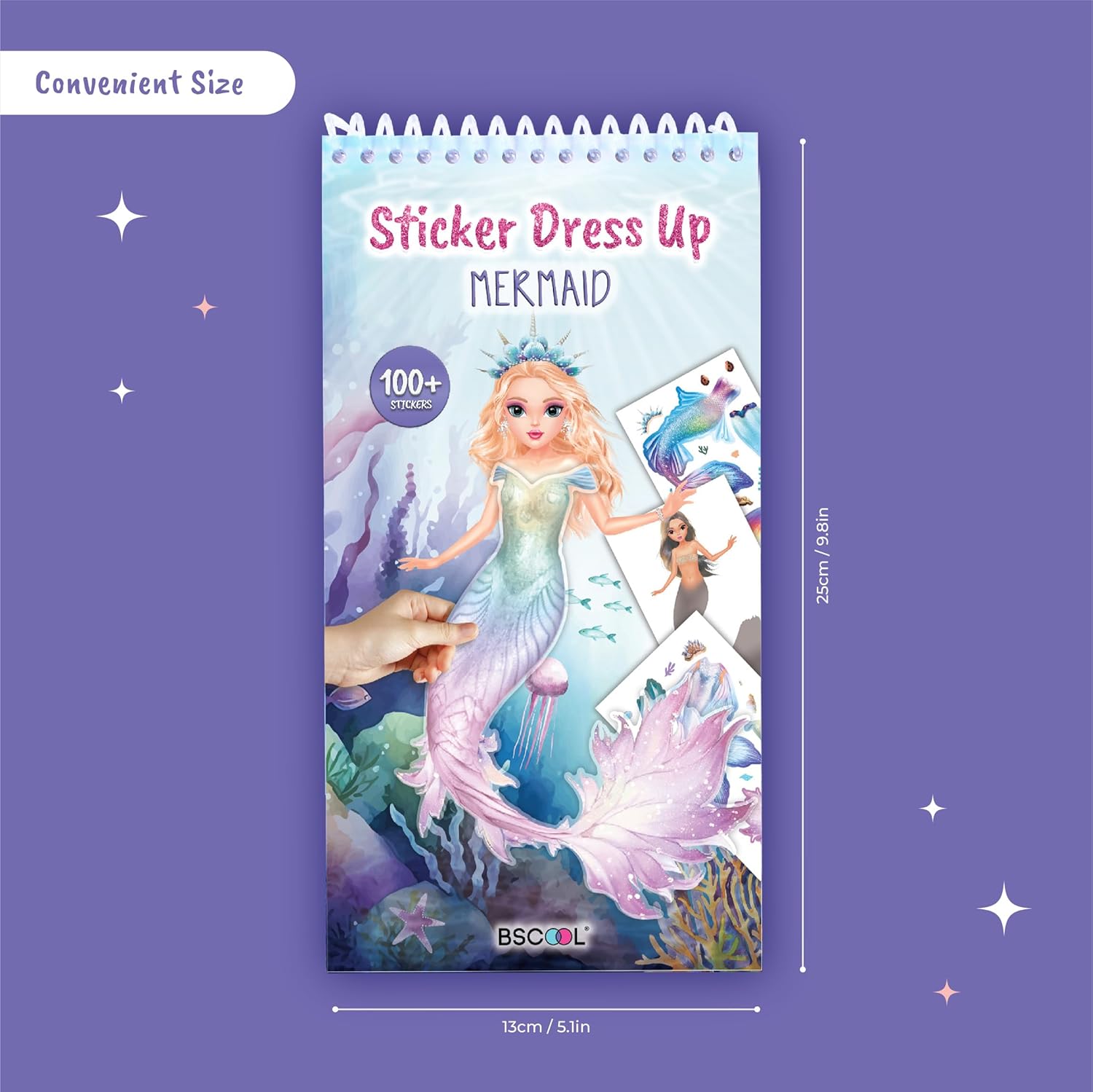 Detalle 2 de BSCOOL A000116 Mermaid Sticker Activity Book with 100+ Stickers and Guided Styling