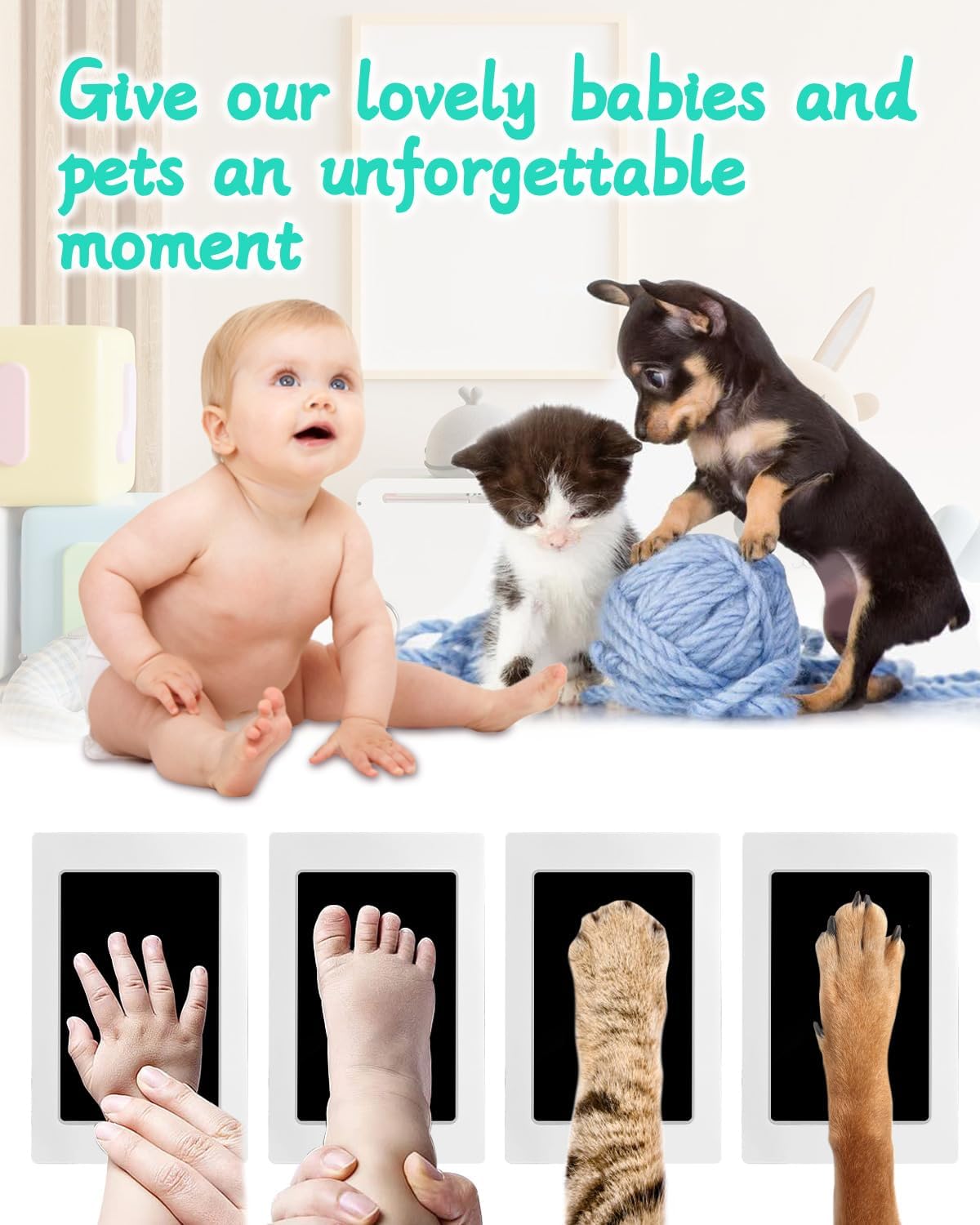 Thumbnail 5 de Baby Footprint Kit 2 Inkless Pads Keepsake