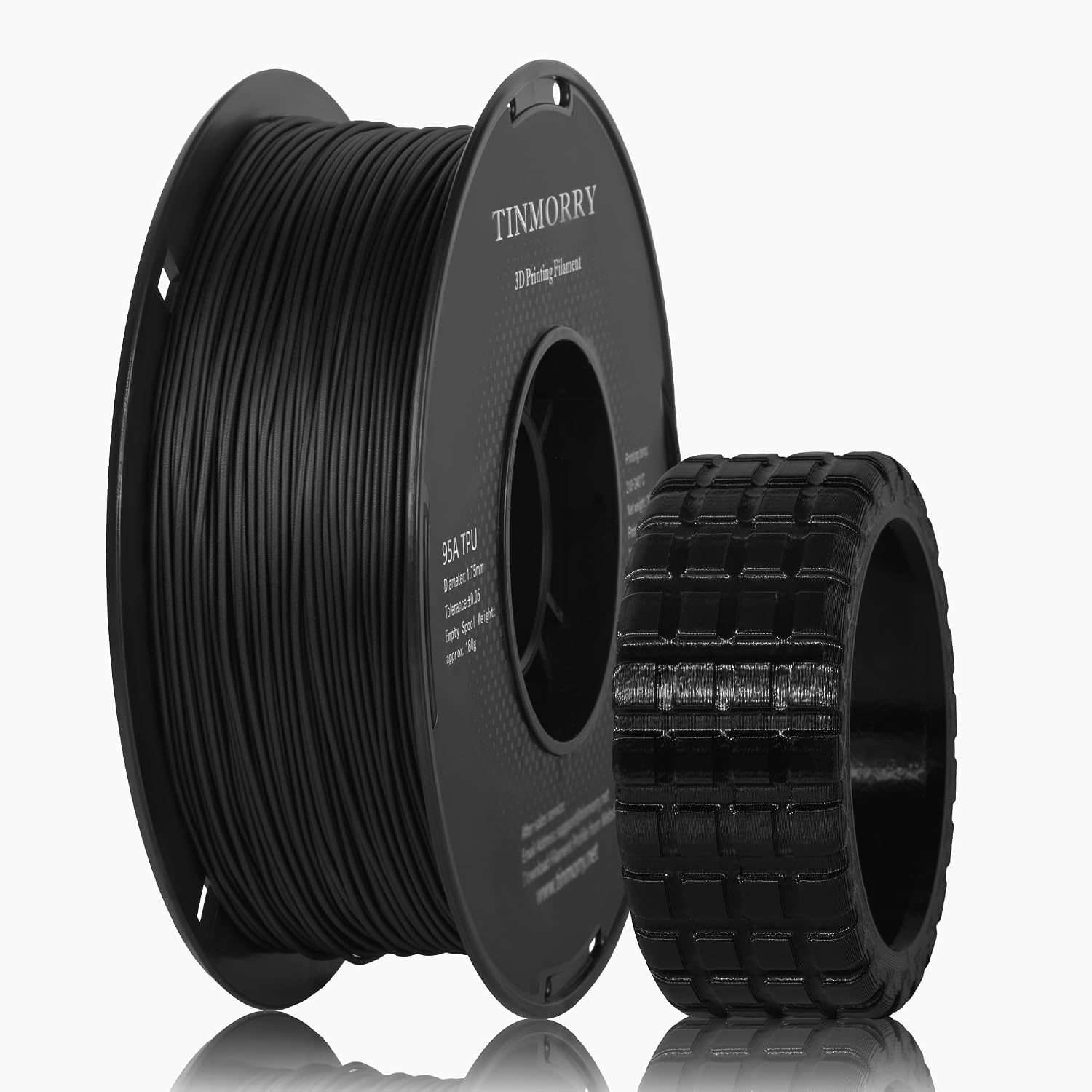 Detalle de TINMORRY TPU Filament 1.75 mm 95A Schwarz