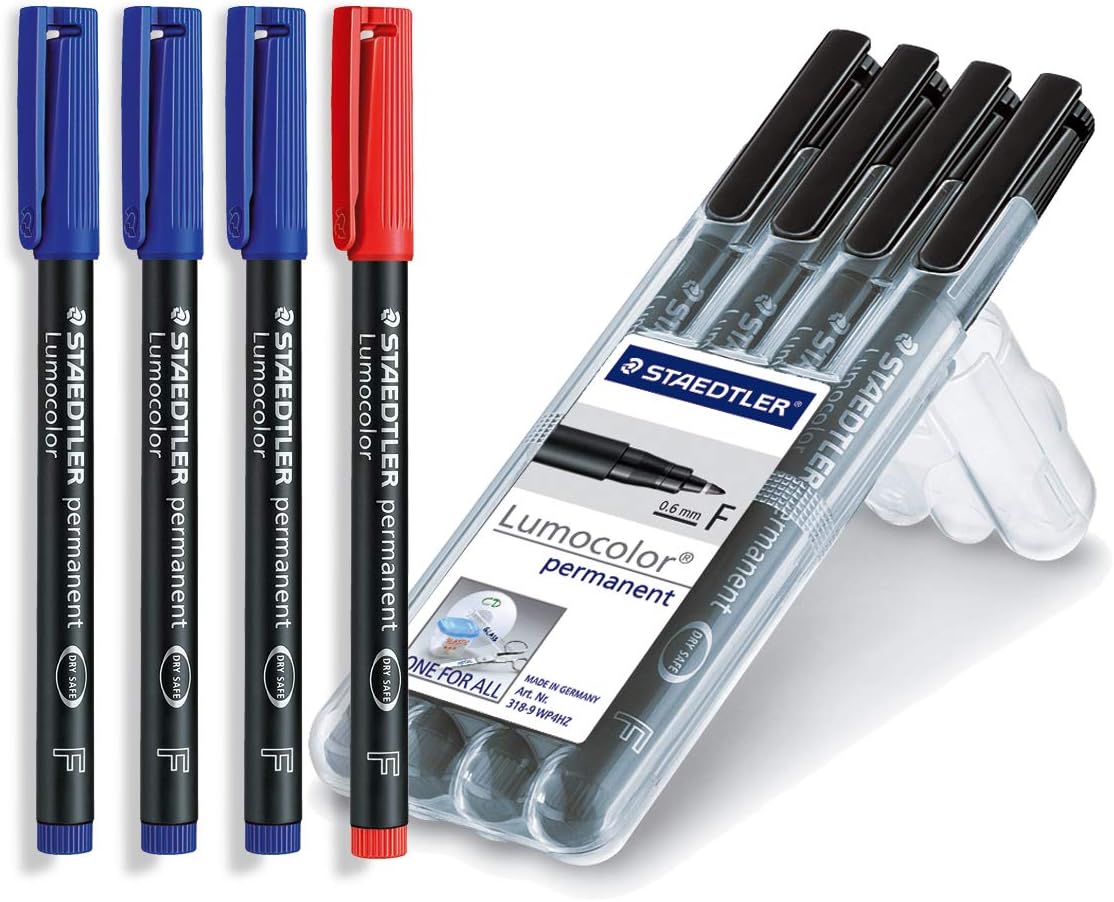 Thumbnail 6 de Staedtler Lumocolor – Pennarello Indelebile Nero, Set da 4 con Punta Fine 0,6 mm, Adatti a quasi tutte le superfici