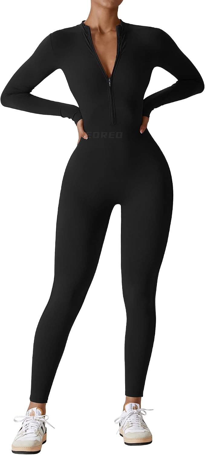 Detalle de YEOREO Women's Long-Sleeve Training Romper, One-Piece