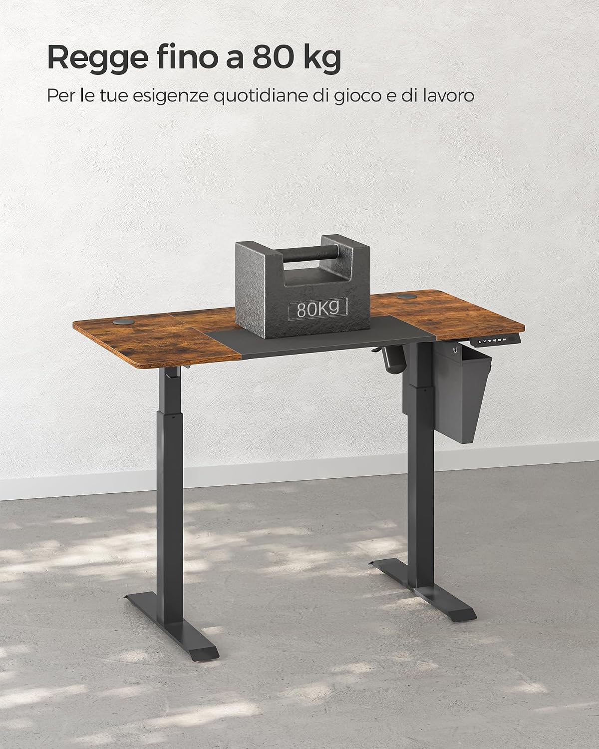 Detalle de SONGMICS scrivania elettrica regolabile in altezza 120×60 cm con memoria 4 posizioni e porta USB-C (LSD015X01)