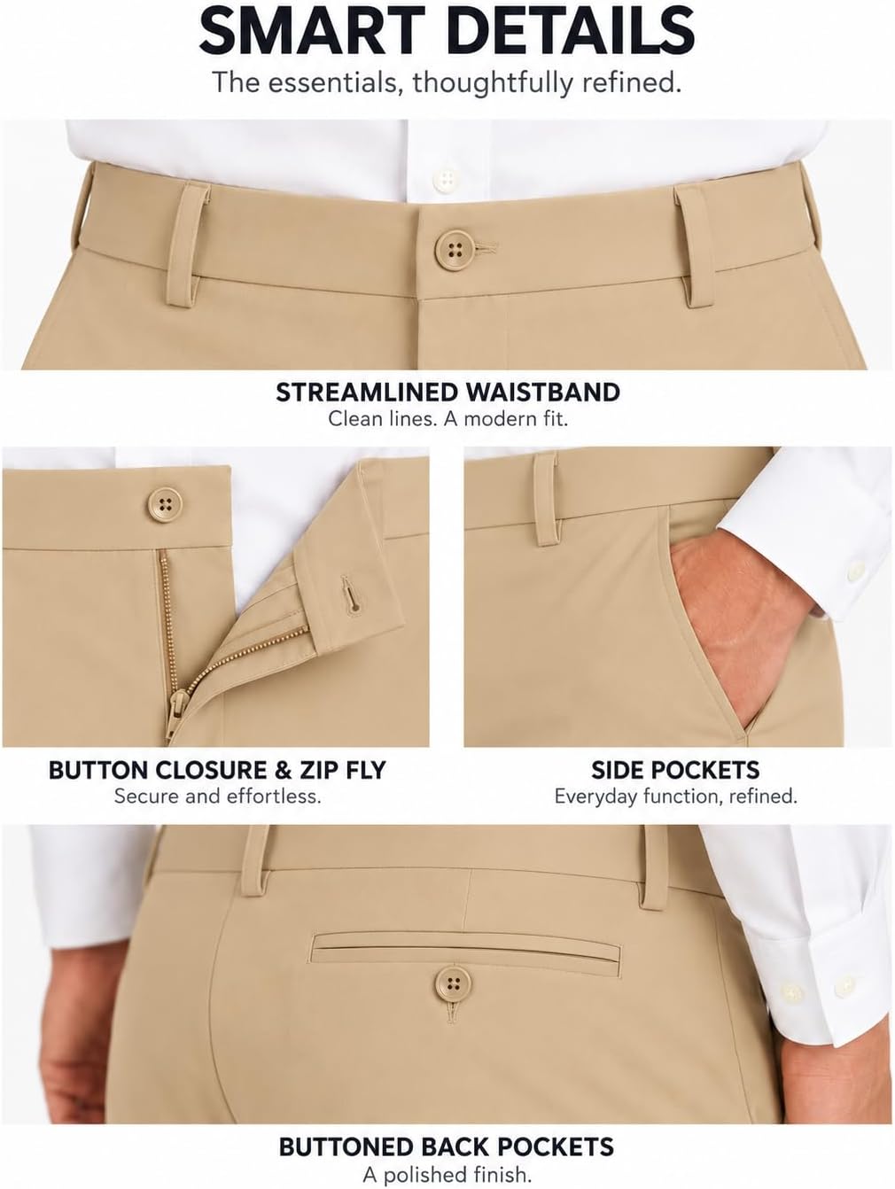 Thumbnail 5 de SNOWTEN Men's Classic Fit Golf Pants, Lightweight Stretch, Straight Leg