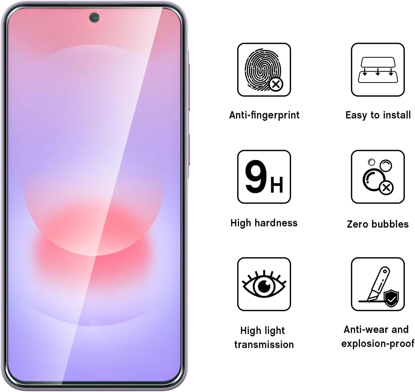Detalle de WFTE A37 5G screen protector 2 pack