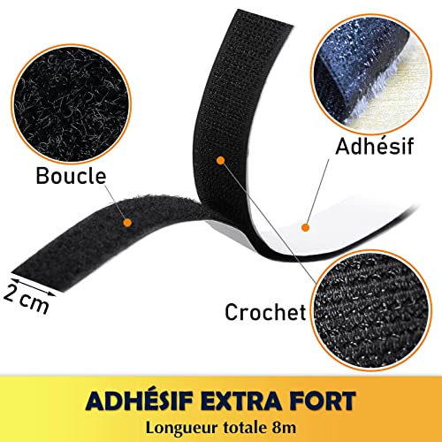 Detalle 2 de Fesoar Scratch Autocollant Double Face 8 m x 20 mm – Noir