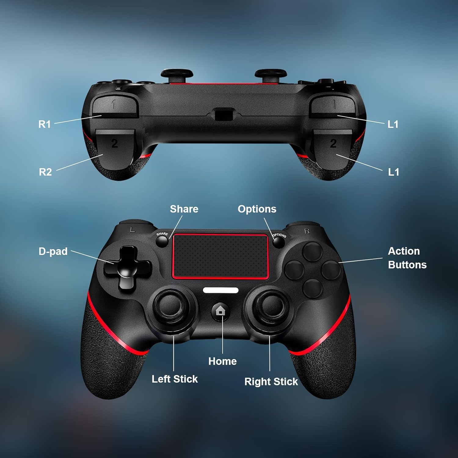 Thumbnail 4 de SZYUYU Wireless PS4 Controller for PS4, Slim, Pro and Windows PC