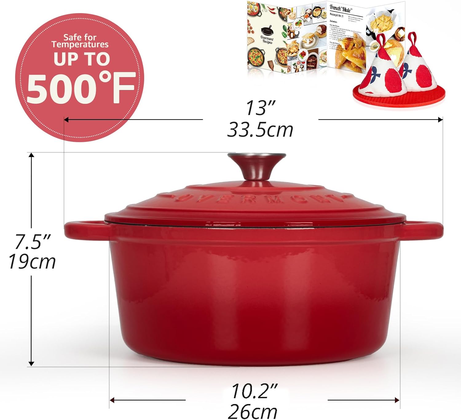 Thumbnail 1 de Overmont 26cm Enamelled Cast Iron Casserole