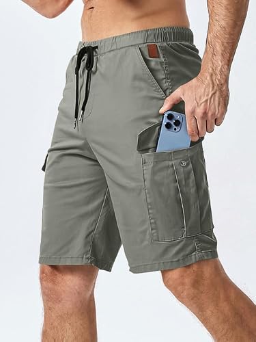 Detalle de Elegancity Kurze Cargo-Hose Herren – Grau, Regular Fit, Elastisch