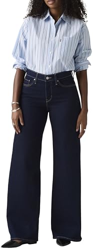 Detalle de Levi's 318 Shaping Wide Leg Jeans Femme, Darkest Sky – 27W/30L