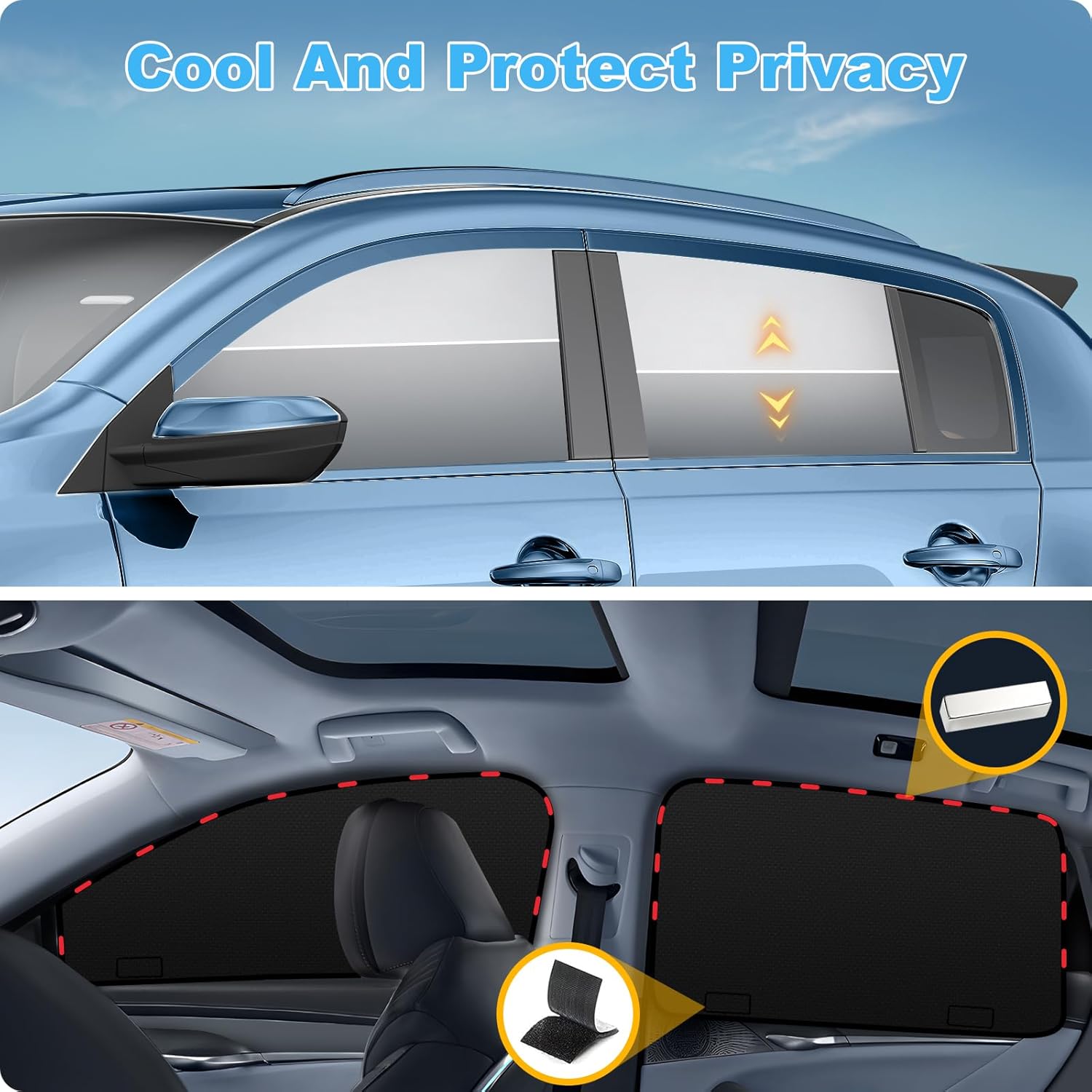 Detalle de XCBYT Sonnenschutz Auto Seitenscheibe Magnetisch – 4er Set