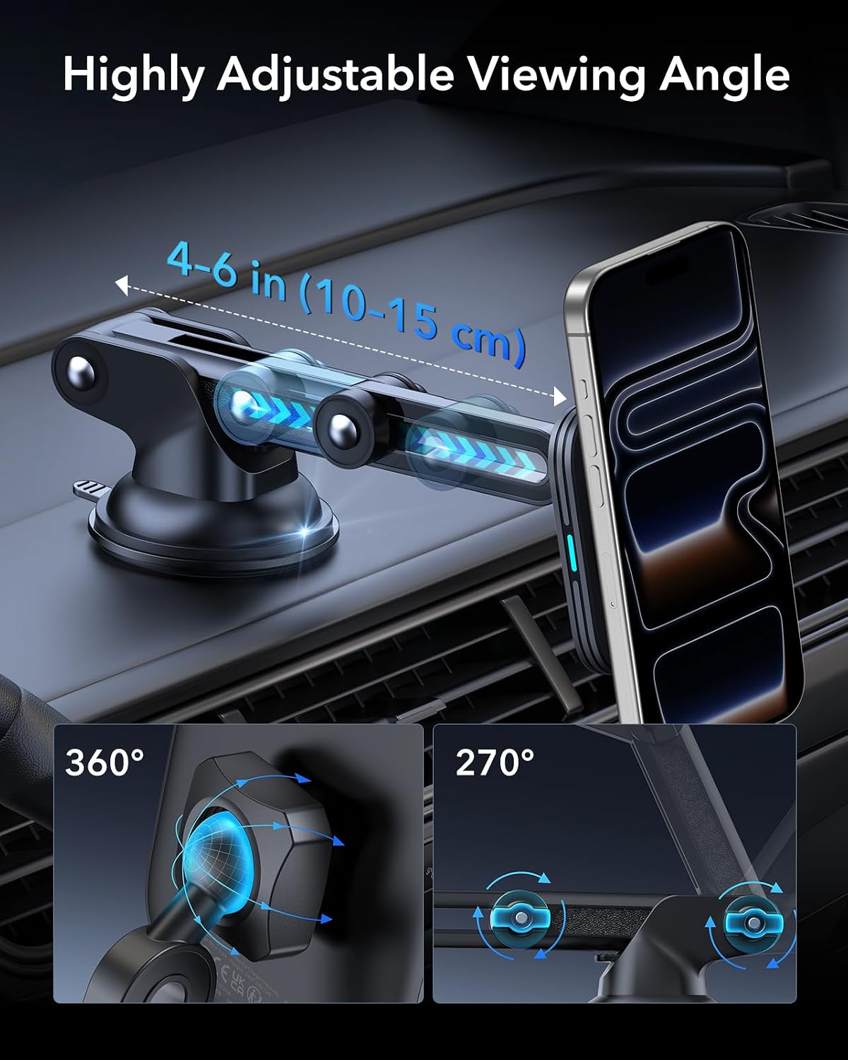Thumbnail 5 de ESR S25 15W MagSafe Car Mount Charger