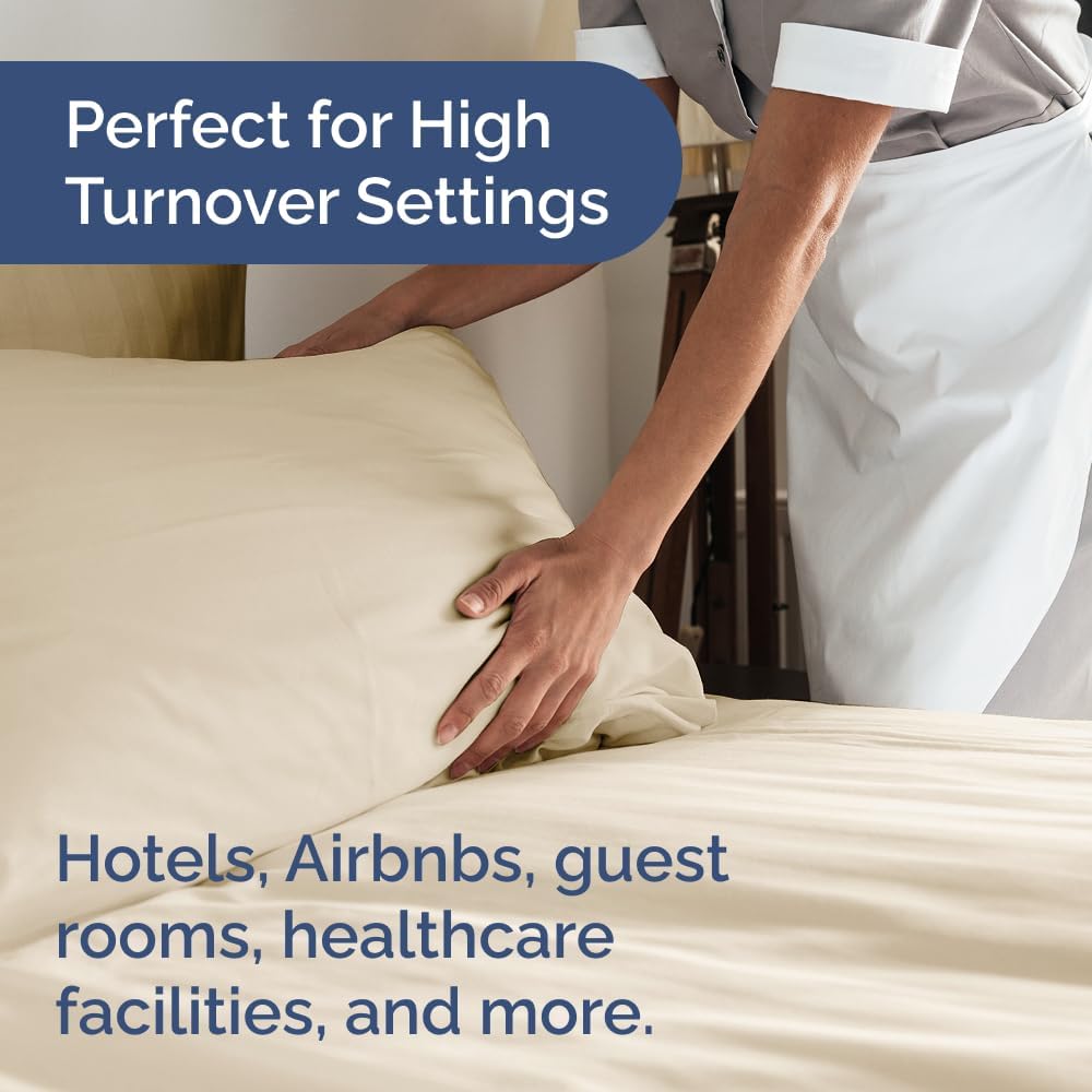 Detalle de CGK Unlimited Twin Size Flat Sheet (Wheat) — Hotel-Quality Ultra-Soft Cooling Bedding, Fade & Wrinkle Free