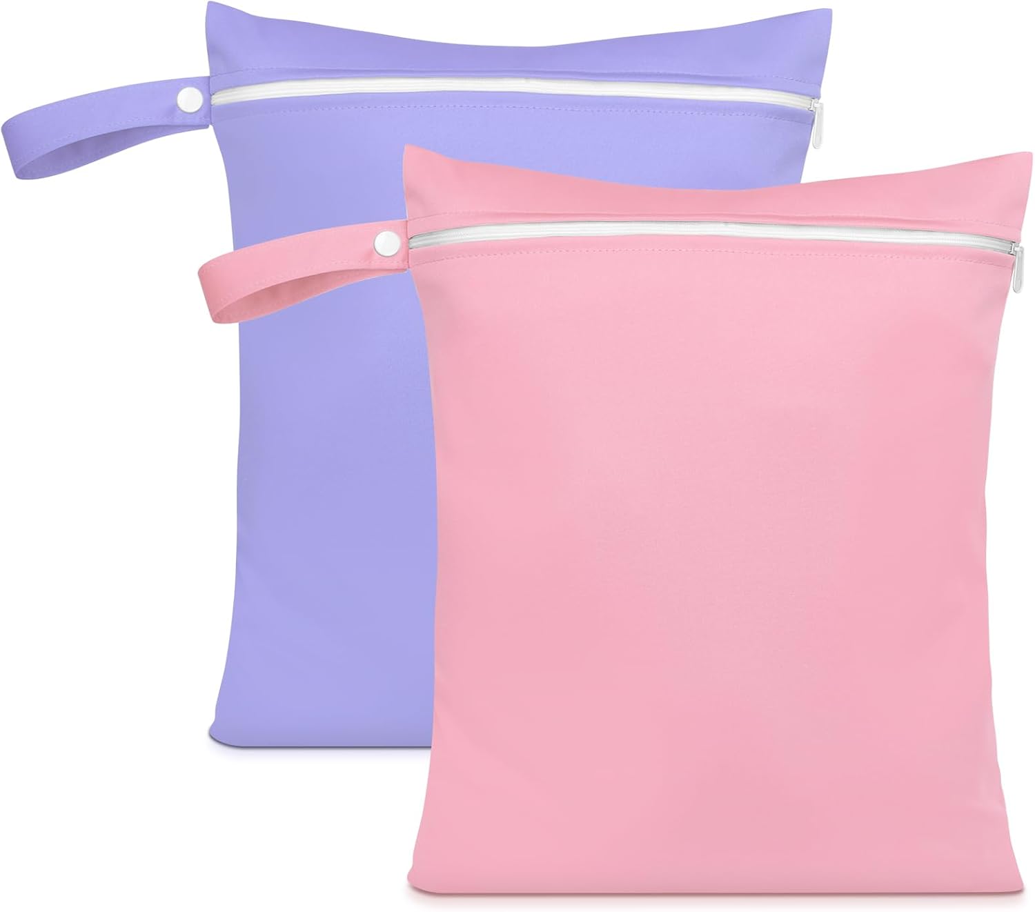 AOOSA 2PCS Wet Bags: Reusable Cloth Diaper Bags with Handle and Zipper