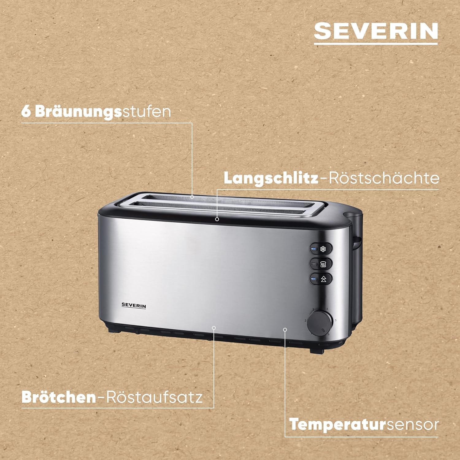 Detalle 2 de Severin AT 2509 Toaster 1400 W 🍞
