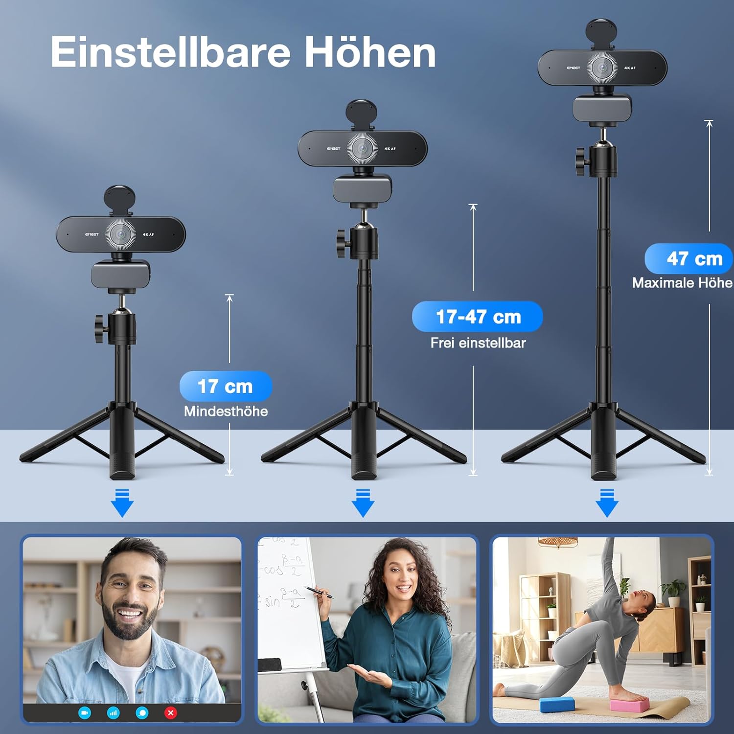 Thumbnail 6 de EMEET NOVA 4K Webcam mit Ständer, Dual-Mikrofonen und 73° Weitwinkel – Ultra HD