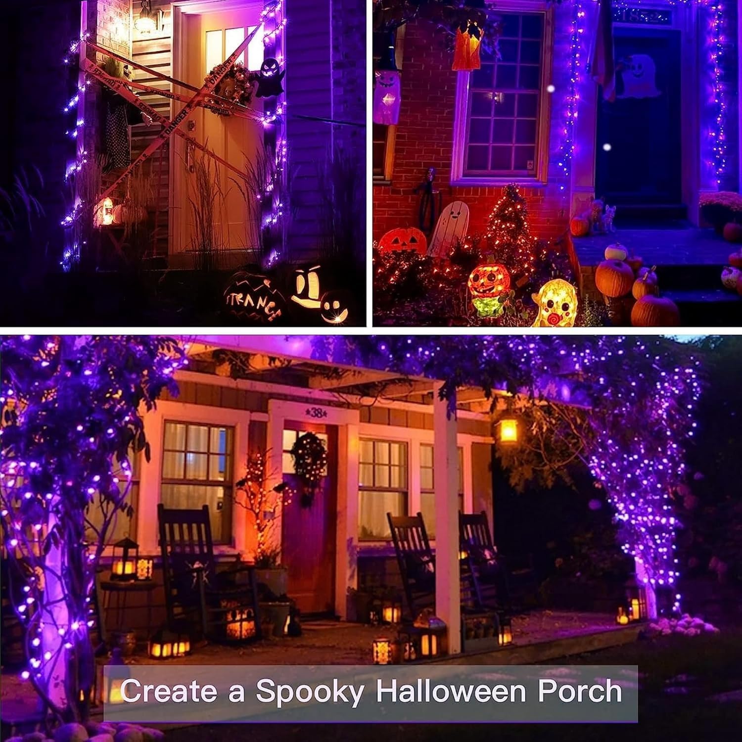 Detalle 1 de Tasodin Purple LED Fairy Lights, 16.4 ft Waterproof Copper Wire, 50 LEDs