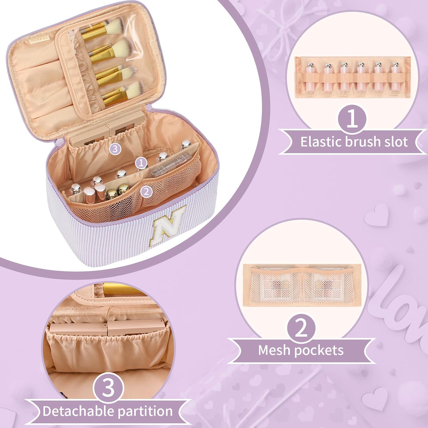 Detalle de OCHEAL Makeup Bag, Purple