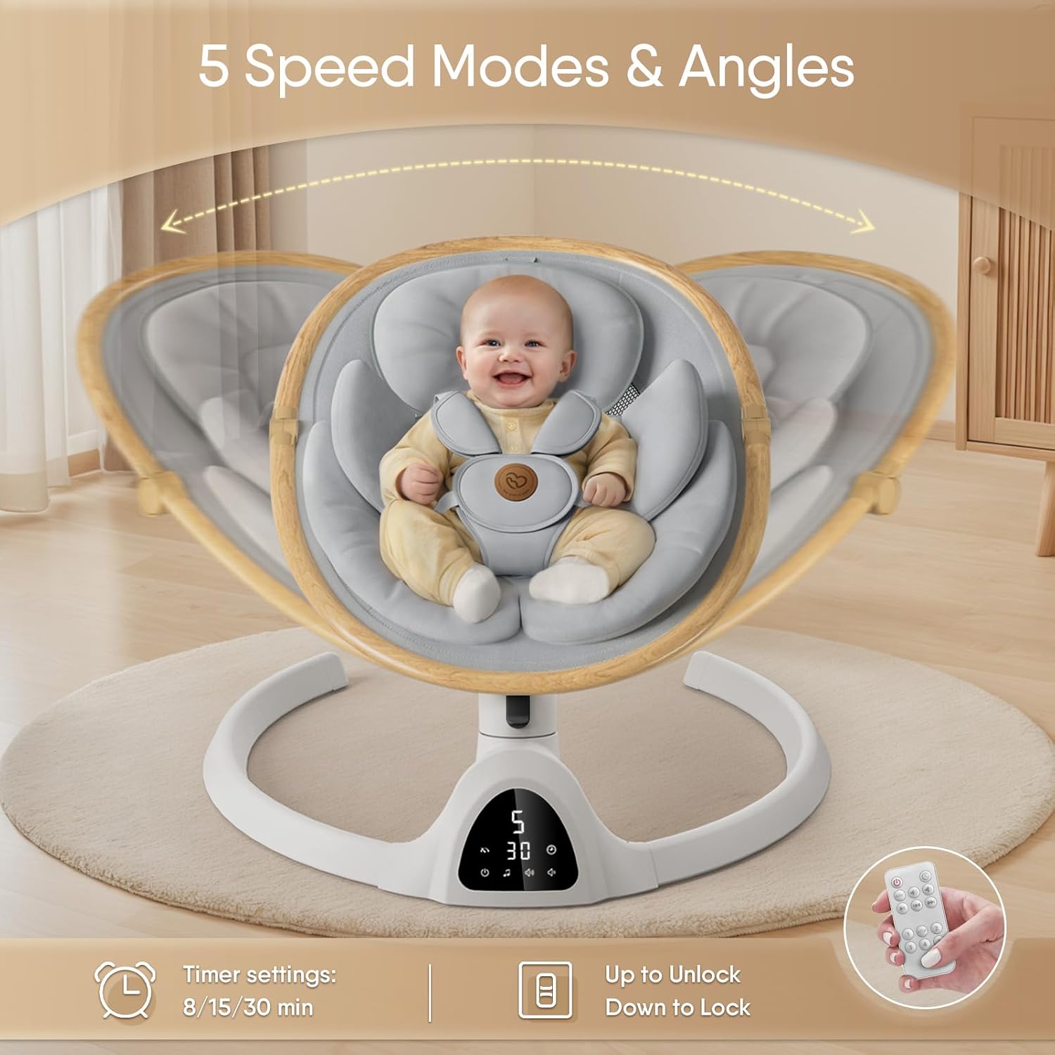 Detalle de Fasonbaby Infant Swing with 3 Seat Positions