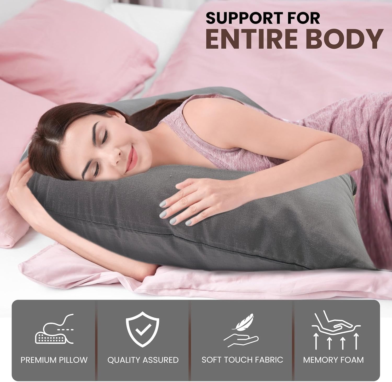 Thumbnail 5 de SYSN V Shaped Triangle Pregnancy Pillow with Cover – Orthopaedic Support for Neck and Back