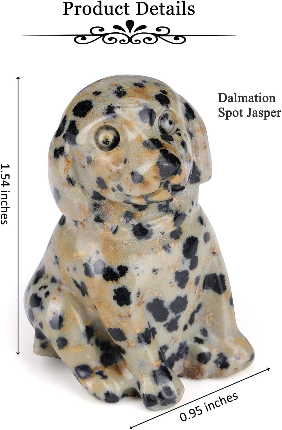 Thumbnail 5 de JSDDE Dalmatian Spot Jasper Crystal Dog Figurine