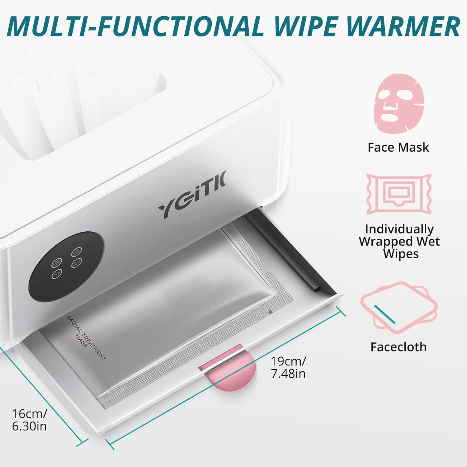 Detalle de YGiTK Baby Wipes Warmer & Dispenser: 2-in-1, 4-Temp Wipe Warmer with Spring Lift