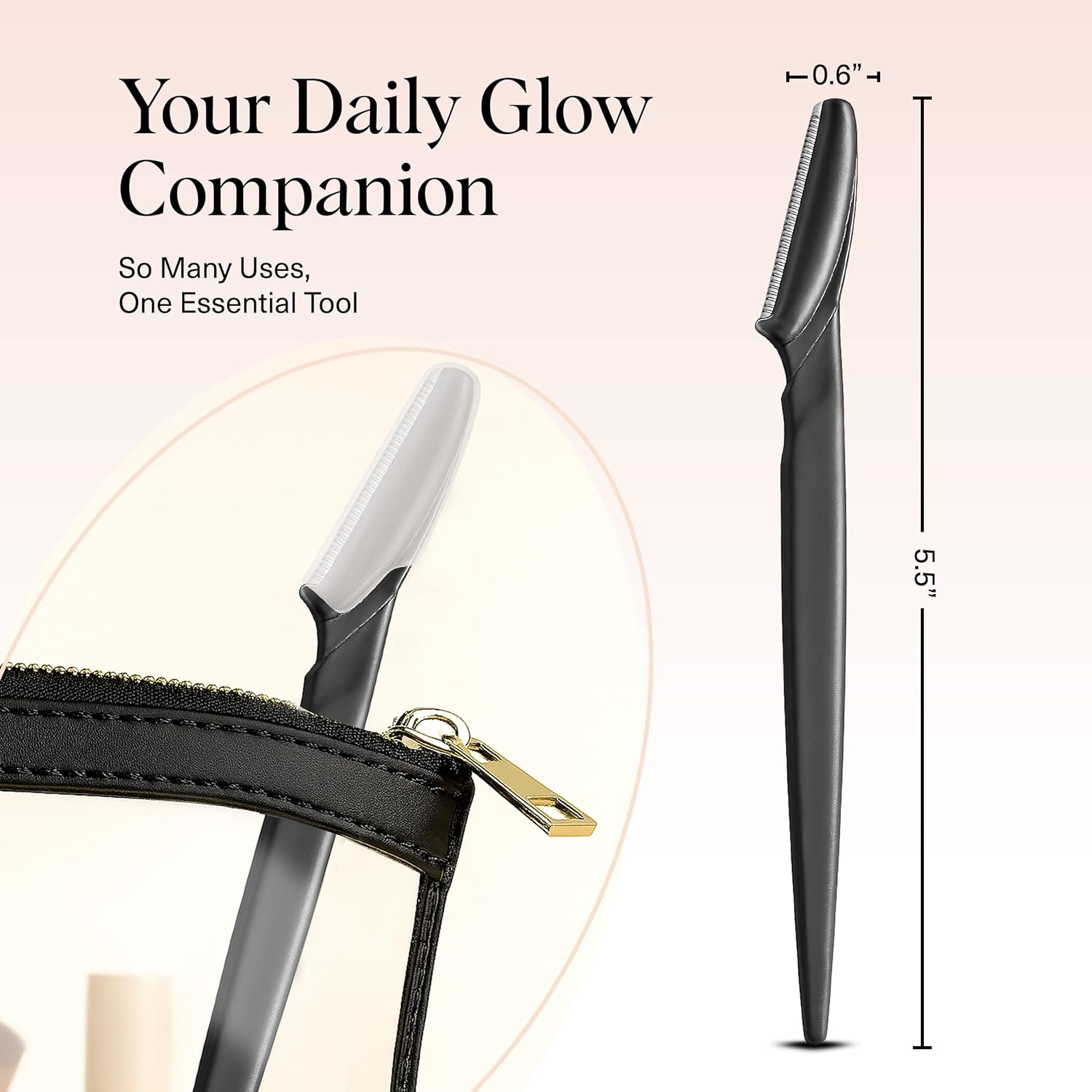 Detalle de Kitsch Rasoir Dermaplane – Set dermaplane visage et outil de soin noir, 12 pièces