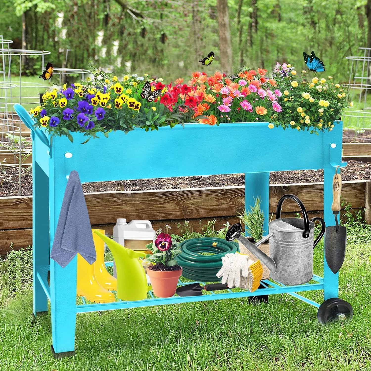 Thumbnail 5 de Huhote Raised Garden Bed 101x28x80 cm