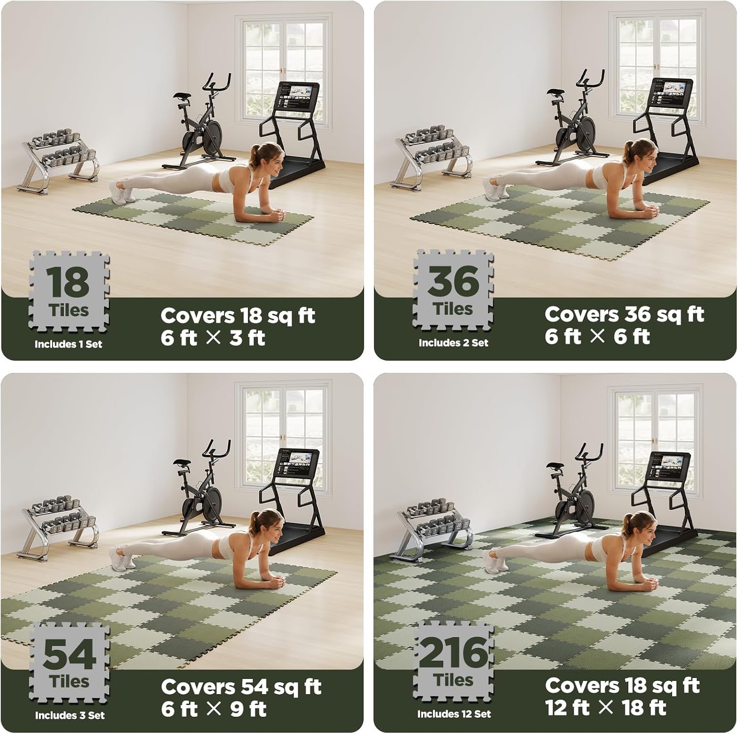 Detalle de AIRHOP Foam Floor Tiles, 18-Tile Set