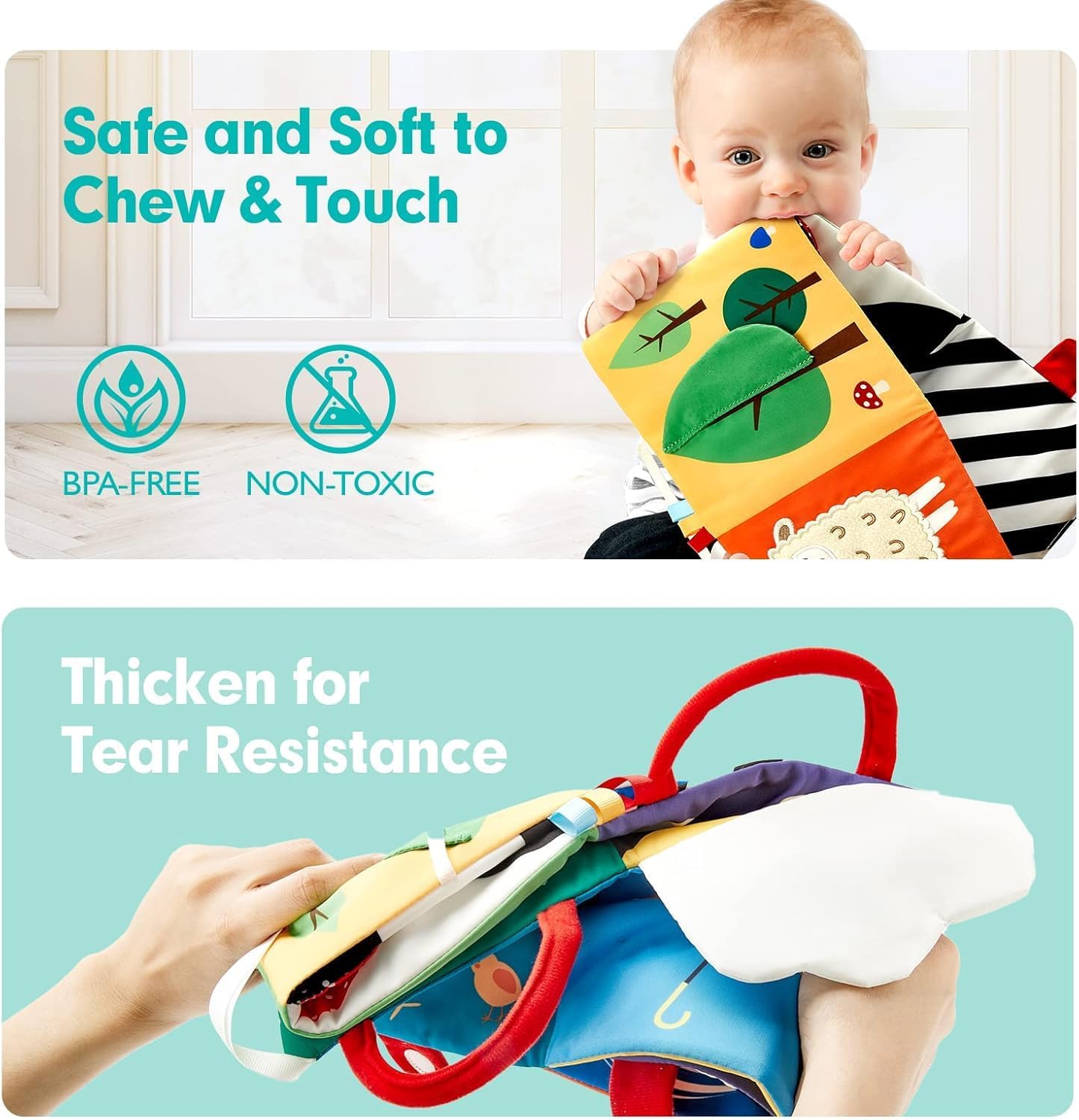 Thumbnail 3 de hahaland Baby Sensory Soft Book 0-6 Months