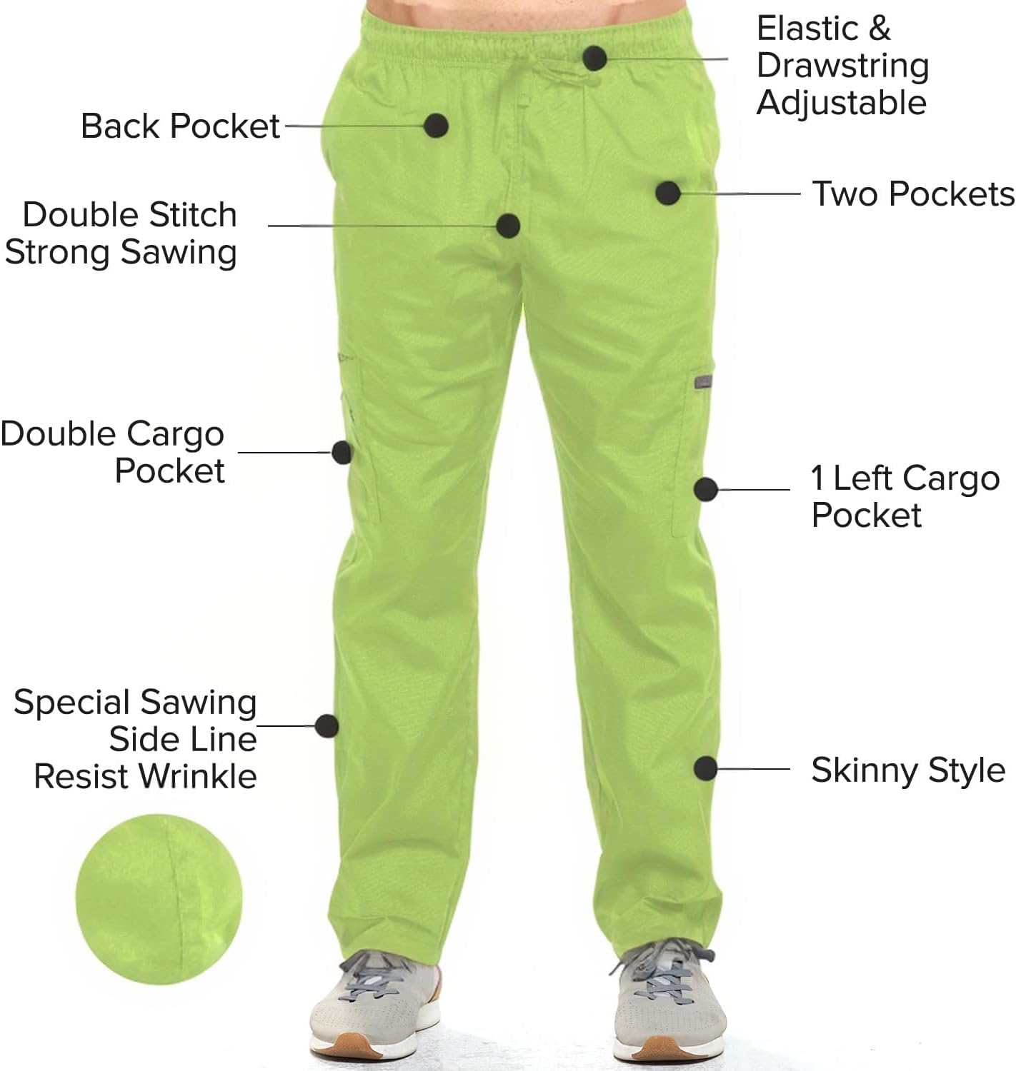 Thumbnail 5 de Dagacci cotton-blended medical scrubs set for women and men (V-neck top + straight-leg pants)