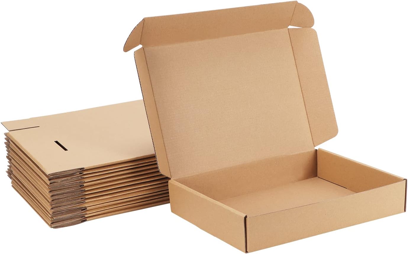 HORLIMER 20 Pack Shipping Boxes (11x8x2 inches) Brown Corrugated Cardboard Mail Boxes