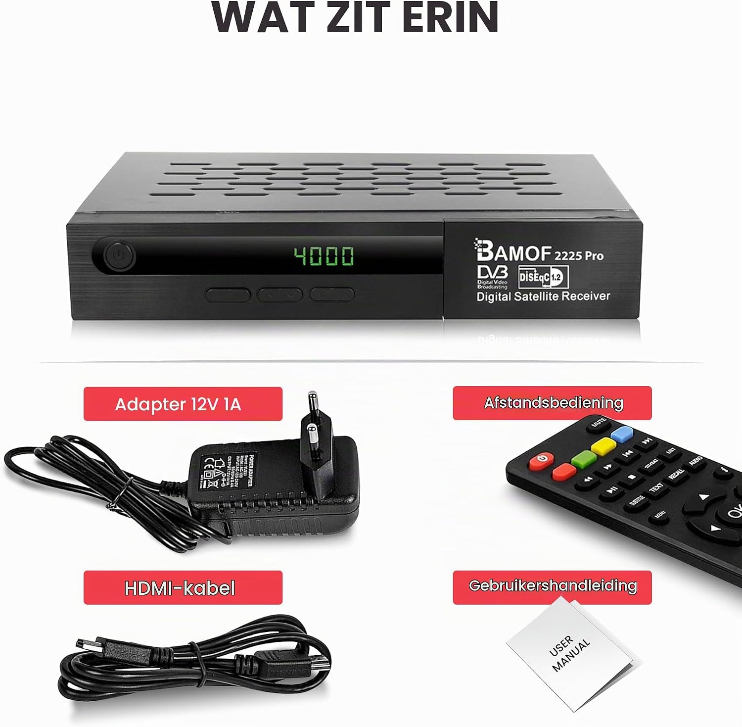 Thumbnail 6 de BAMOF 2225 satellietontvanger met DVB-S2, Full HD, HDMI en 2x USB