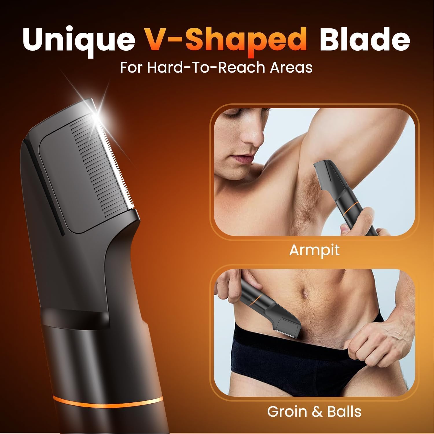 Detalle 2 de MAXGROOM Manscape 4-in-1 Body Hair Trimmer for Men – Electric Razor Kit with Magnetic Blades, IPX6 & USB-C