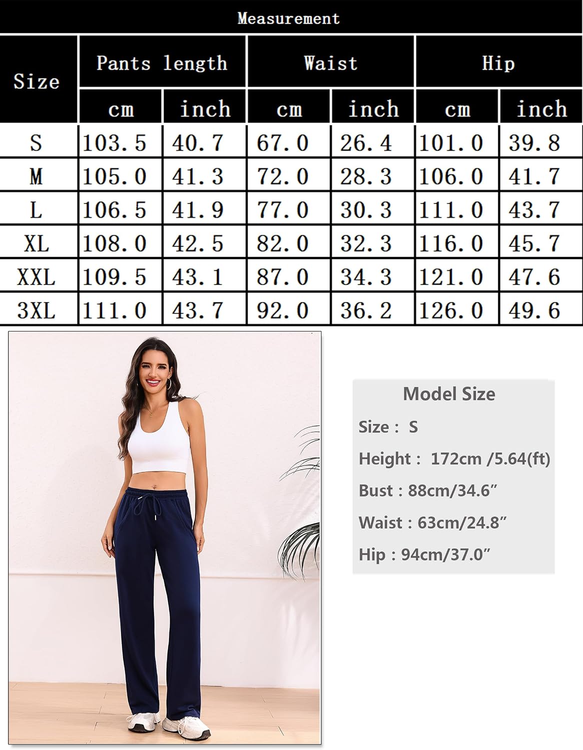 Detalle 2 de Litherday Pantaloni da Jogging Donna Lunghi Baggy in Cotone con Elastico in Vita – Comfort e Versatilità per Yoga, Fitness e Tempo Libero