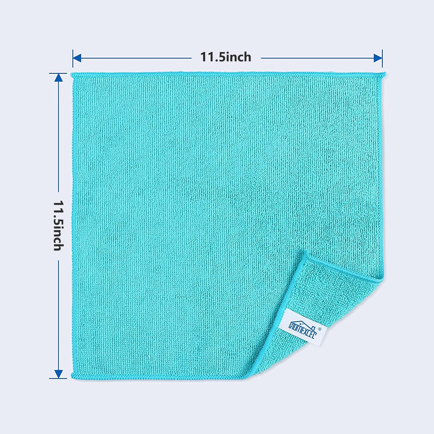 Detalle 2 de HOMEXCEL 100-Pack Microfiber Cleaning Cloths, 11.5 x 11.5 Inches, 4 Colors