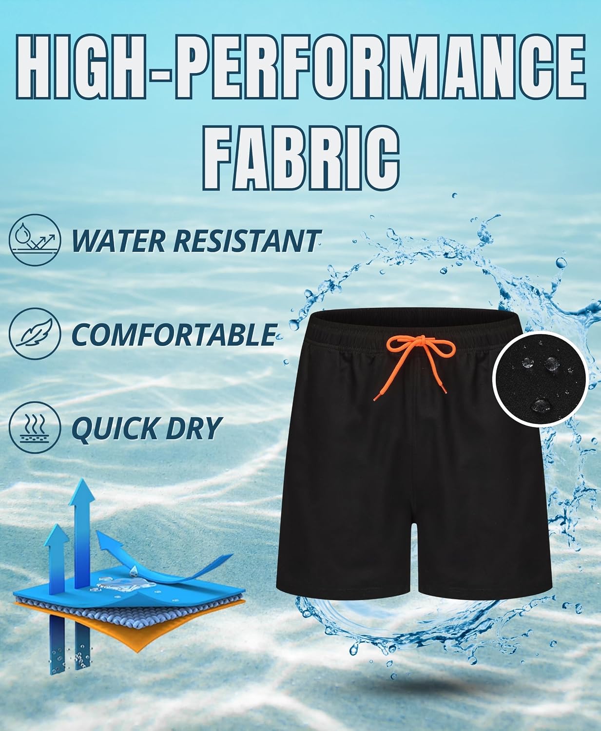 Detalle 2 de AMZSPORT costume da bagno uomo 100% poliestere