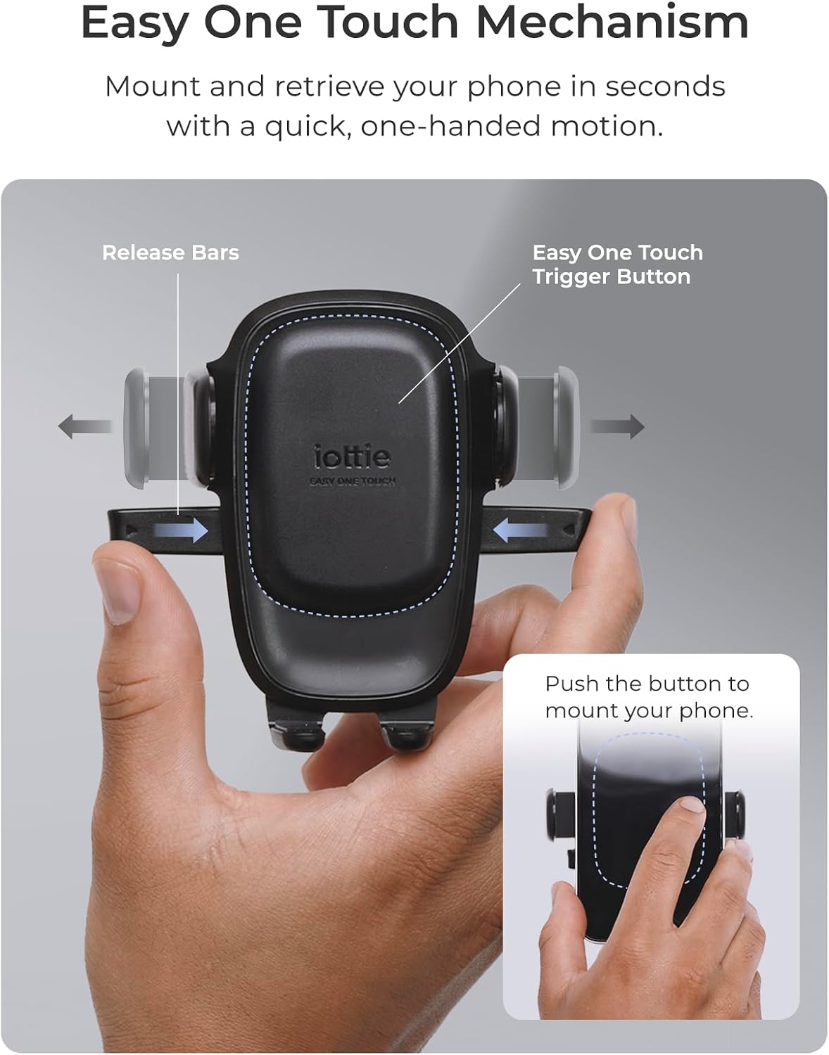 Thumbnail 1 de iOttie Easy One Touch Advanced Air Vent Car Phone Mount (Universal) for iPhone, Samsung, and more