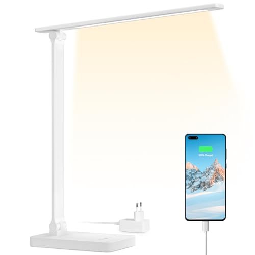 Lepro Lampada da Scrivania LED 15W 655LM: luce modulabile con porta USB integrata