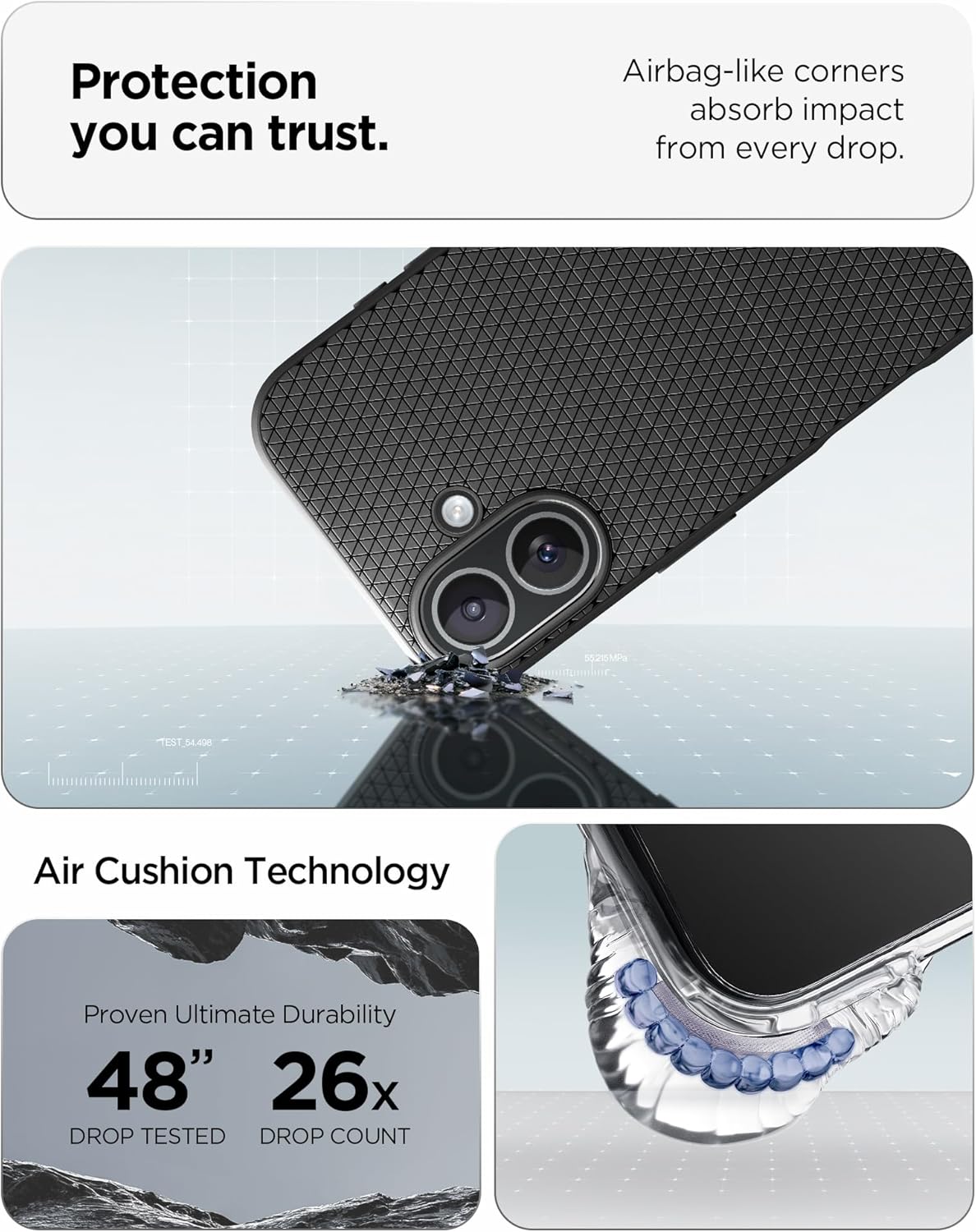 Detalle 2 de Spigen iPhone 17 Hülle – rutschfestes Slim TPU Case mit Truss-Design und Sound Tunnel